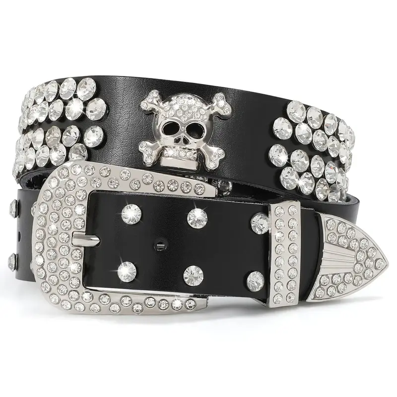 Men Women Rhinestone Belt Western Cowboy Cowgirl Shine  display picture 1