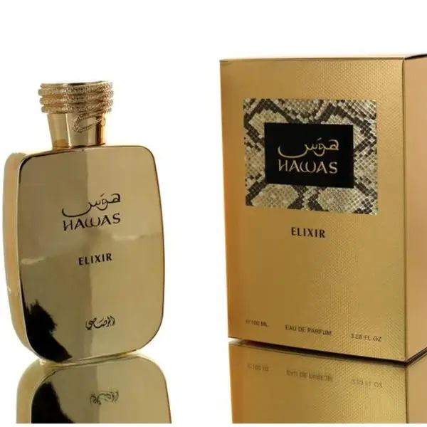 Rasasi Hawas Elixir Perfume 100 ML - New Release for Men - Rich Scent with Lavender, Mint, Vanilla, Benzoin, Honey & Tonka Bean Fragranced Fragrance Parfum