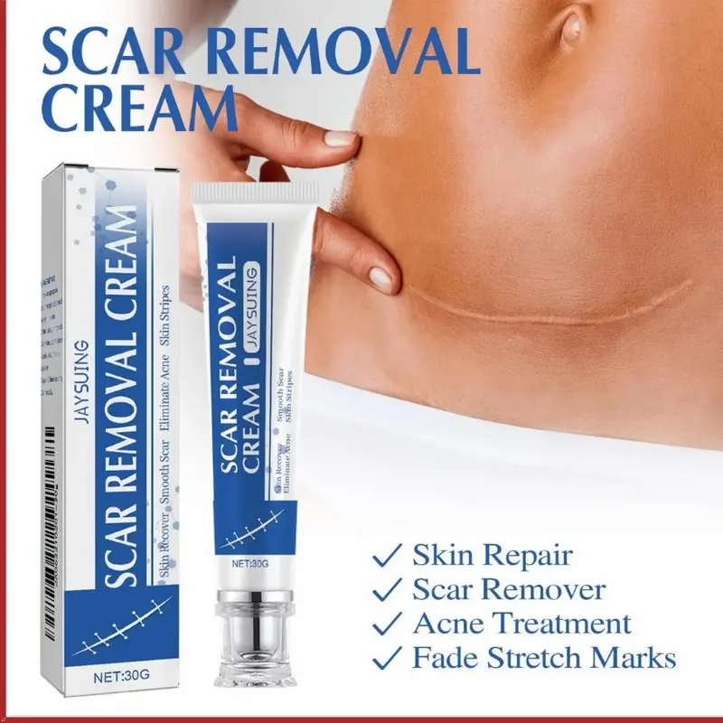 Jaysjing Professional Scar Removal Gel - Skin Repair Cream for Keloids C-sections Surgeries Burns Acne & More - 30g