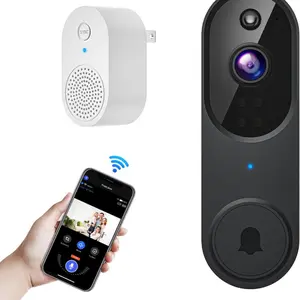 Wireless Wi-Fi Video Doorbell Camera with Two Way Audio, AI Motion Detection, Night Vision and Cloud Storage, 2.4G Wi-Fi only
