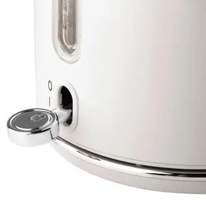 Haden Heritage 1.7 Liter Stainless Steel Body Retro Electric Tea Kettle, White