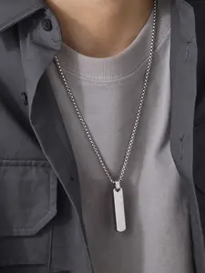 Simple Geometric Pendant Necklace, Minimalist Chain, Stainless Steel Jewelry for Party, Daily Wear Necklace, Daily Clothing Decor, Trendy All-match & Exquisite Jewelry for Birthday Gift