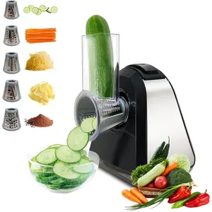5 in 1 electric cheese grater salad shooter maker for block cheese home kitchen electric food slicer shredder chopper automatic grater for vegetables cucumber carrots cabbage nuts