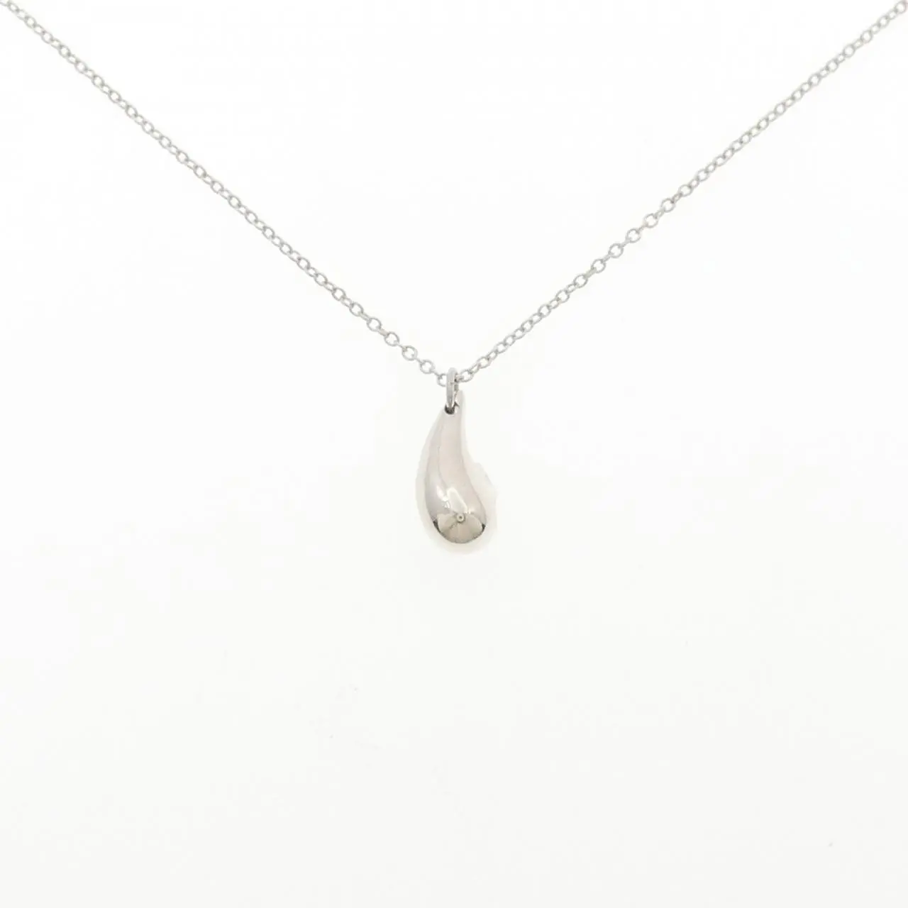 Pre-owned Tiffany & Co. Sterling Silver 925 (Ag925) Small Leather Goods Tear Drop 925 Necklace