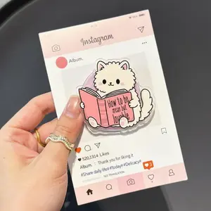 Mean But Lovable MagSafe Phone Grip – Funny Kawaii Animal Reading Magnetic Phone Holder, Cute Style E-reader Stand for Phone, Ideal Gifts