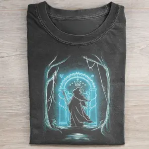 Gandalf and The Doors of Durin Graphic Tee - Iconic Movie Shirt - LotR - The Hobbit Movie Shirt - Middle Earth - Novel Shirt Top Womenswear