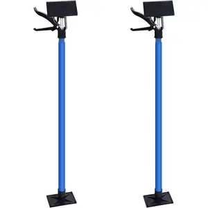 Adjustable Support Pole, 3rd Hand Support System, Steel Quick Support Rod, Upper Hand Work Support for Cabinet Jacks Cargo Bars Drywall Support, Extends from 45 Inch to 114 Inch (2)