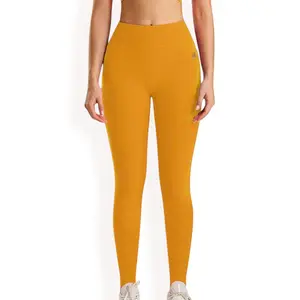 Anna-Kaci Active Women's High Waist Seamless Full-Length Leggings with Stretch Compression Fit - Medium, Yellow