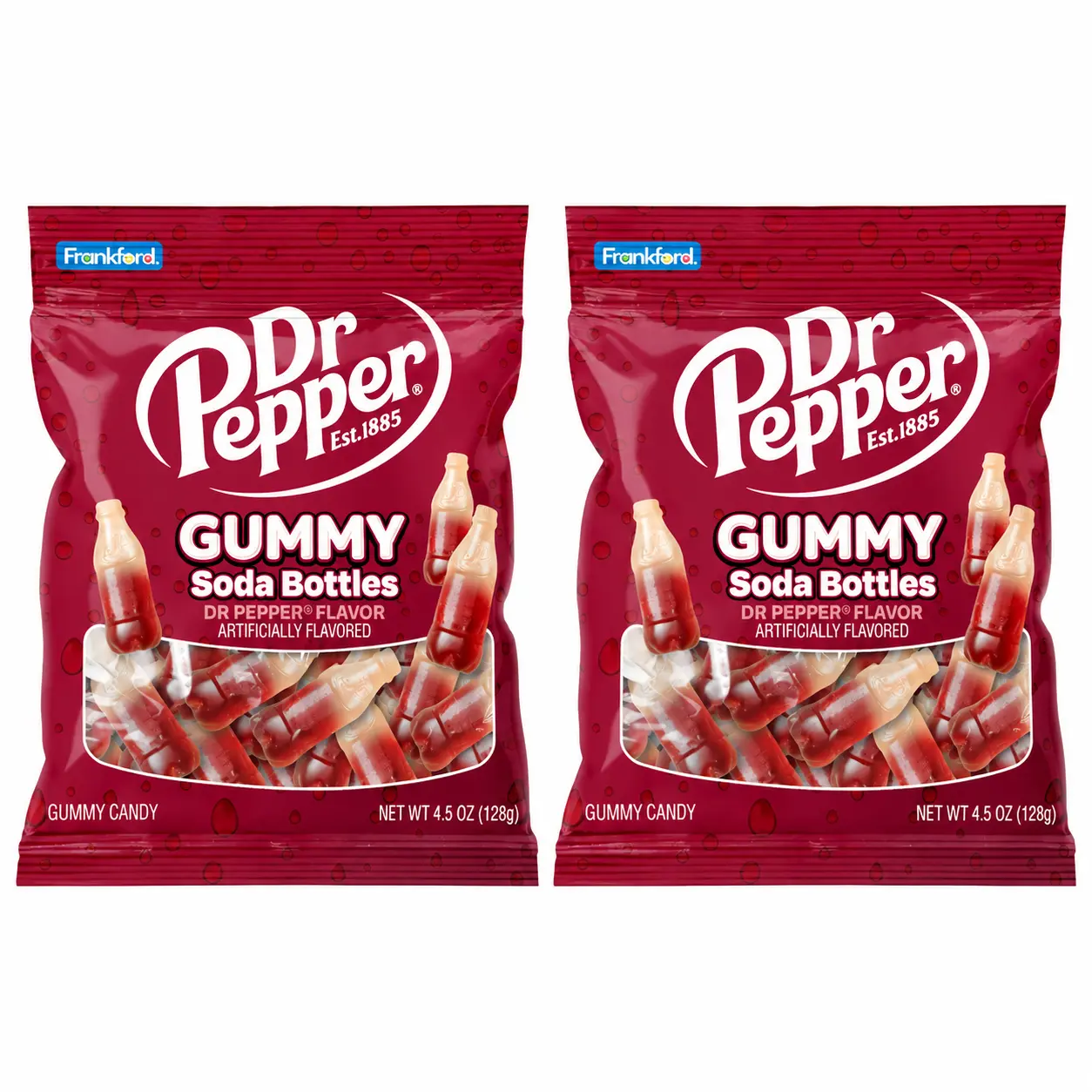 Dr Peppr Gummy Soda Bottles - Pack Of 2 - 4.5 oz Artificially Flavored Candy Est 1885