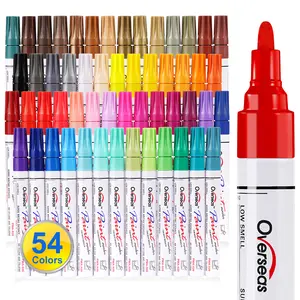 Permanent Oil-Based Paint Marker Pens - 54 Assorted Colors, Medium Tip, Quick Dry, Waterproof Art Supplies for Canvases, Metal, Wood