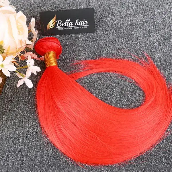 Velvety Soft Hair Bundles in Red Color Gray Color - Classic Hollywood Straight-Wave Style