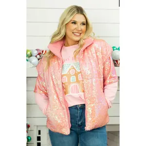 Sequin Puffer Vest