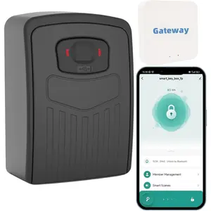 WiFi Key Lock Box for Outside, Remote Access Key Box Operate on iOS/Android APP with Gateway, Large Capacity Bluetooth Safe Box