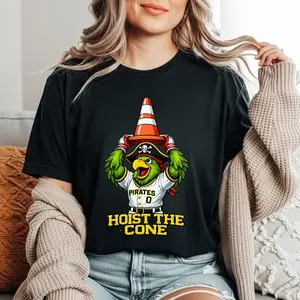 HOIST The Cone T-shirt, Funny Pittsburgh Baseball Tee, Pirates Base ball Meme, Pirate Parrot Mascot Hoist The Cone Shirt