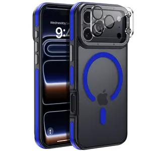 YZOIKO for iPhone 17 Pro Max case with Camera Lens Protector [10Ft Military-Grade Protection] Compatible with fit MagSafe Shockproof Cover Phone case for iPhone 17 Pro max 6.9 inch, Blue Bumper
