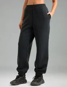 Colorfulkoala Fleece Lined Sweatpants Women Modal Joggers High Waisted Wide Leg Casual Lounge Pants with Pockets Cinch Bottom