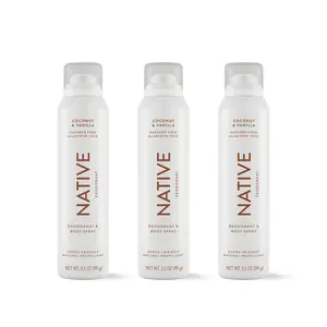 NATIVE Aluminum-Free Deodorant Spray 3-Pack – 3.5 oz, Odor Protection