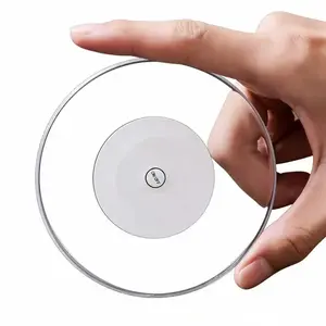 2 Pack Transparent Glowing Coaster Lights, Glowing Drink Base for Cocktails, Bar, Bartending & Party Gatherings