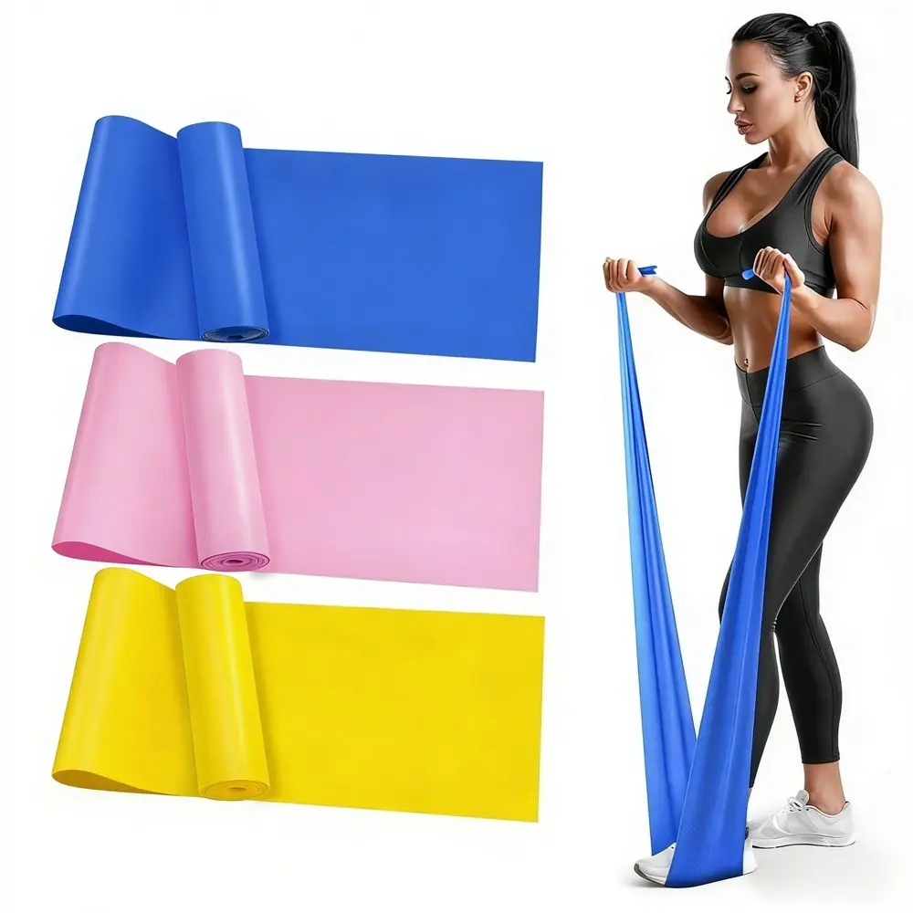 A Set of 3 Non-Latex Exercise Bands for Physical Therapy & Yoga, Professional Resistance Bands Set for Working Out, Strength Training, Pilates & Rehab, TPE Elastic Stretch Bands for Seniors, Women, Workout Bands, Exercise Gear