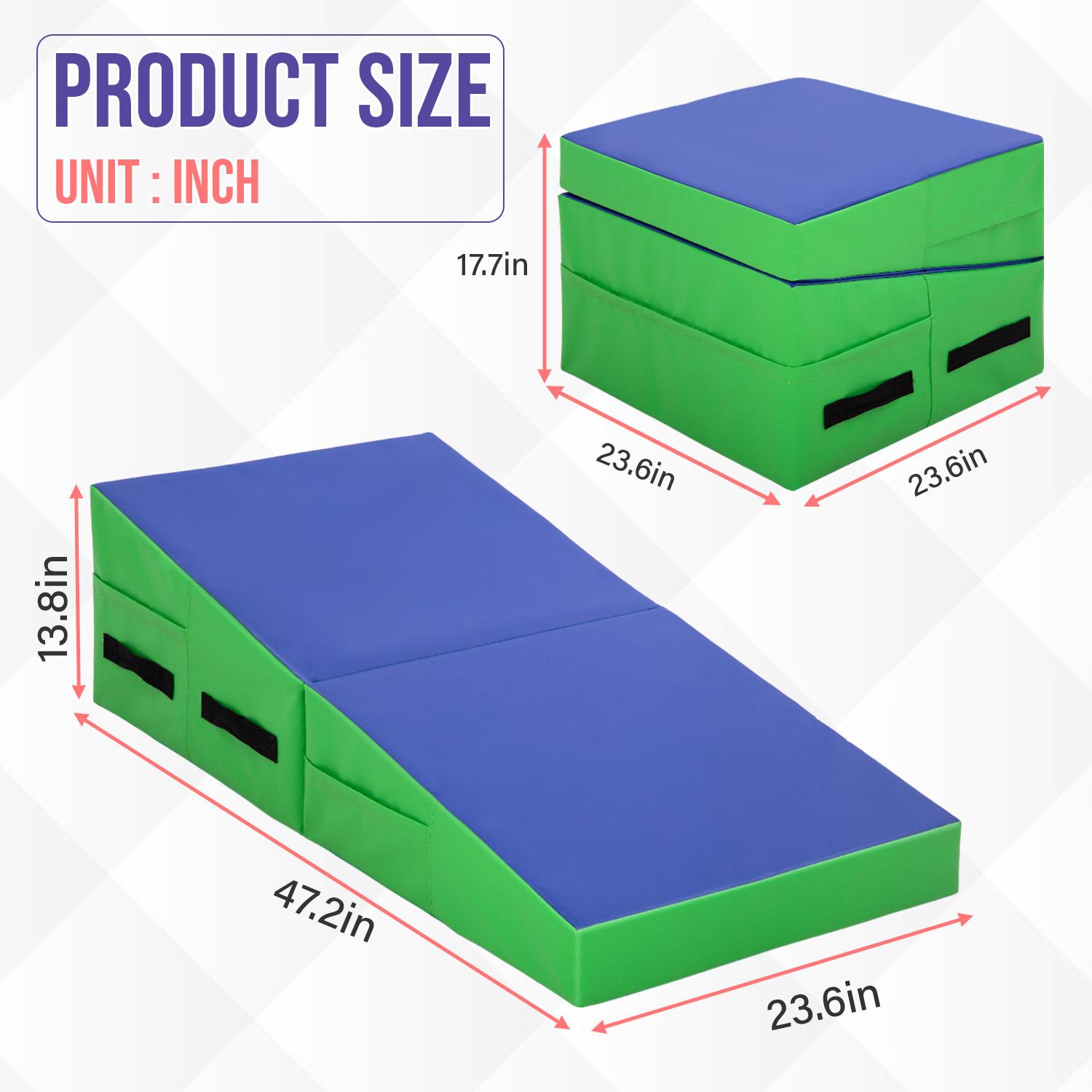 BestOffice Gymnastics Tumbling Mats Incline Tumbling Mat Folding Gymnastic Tumbling Mat 48"x24" lnch Indoor/Outdoor Exercise Mat Home Gym Yoga Mat with Gym Floor Mats Training Mats BestOffice Gymnastics Tumbling Mats Incline Tumbling Mat Folding Gymnastic Tumbling Mat 48"x24" lnch Indoor/Outdoor Exercise Mat Home Gym Yoga Mat with Gym Floor Mats Training Mats