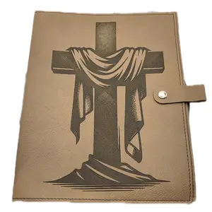 Leatherette bible cover with a cross and cloth design