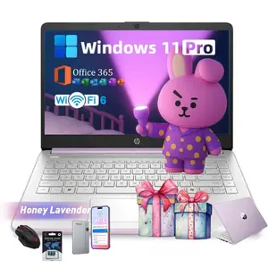 HP 14 inch Laptop for Students & Business •  250nits Anti-Glare Display • Intel 4-Core CPU • Win 11 Pro • 8GB RAM • 128GB UFS • Copilot • Wi-Fi 6 • Bundle Accessory • Lavender