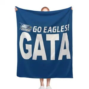 Cozy Plush Fleece Blanket Soft Warm Throw For Home And Bed - Georgia Southern Eagles Go Eagles Gata Logo Print Design - Perfect For College Dorms Living Rooms Or Couches With Comfortable Texture And T