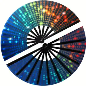 Large Folding Clack Fan – Loud Snap Hand Fan for Line Dance, Rave, Festival, Performance, Cosplay, Costume & Cooling Style Craft Foldable