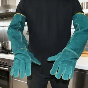 High Quality Wear Resistant Anti Scratch Anti Bite Leather Gloves Pet Handling Gloves Cat Dog Training Feeding Interaction Bird Grip Reptile Handling Gardening Welding Hot