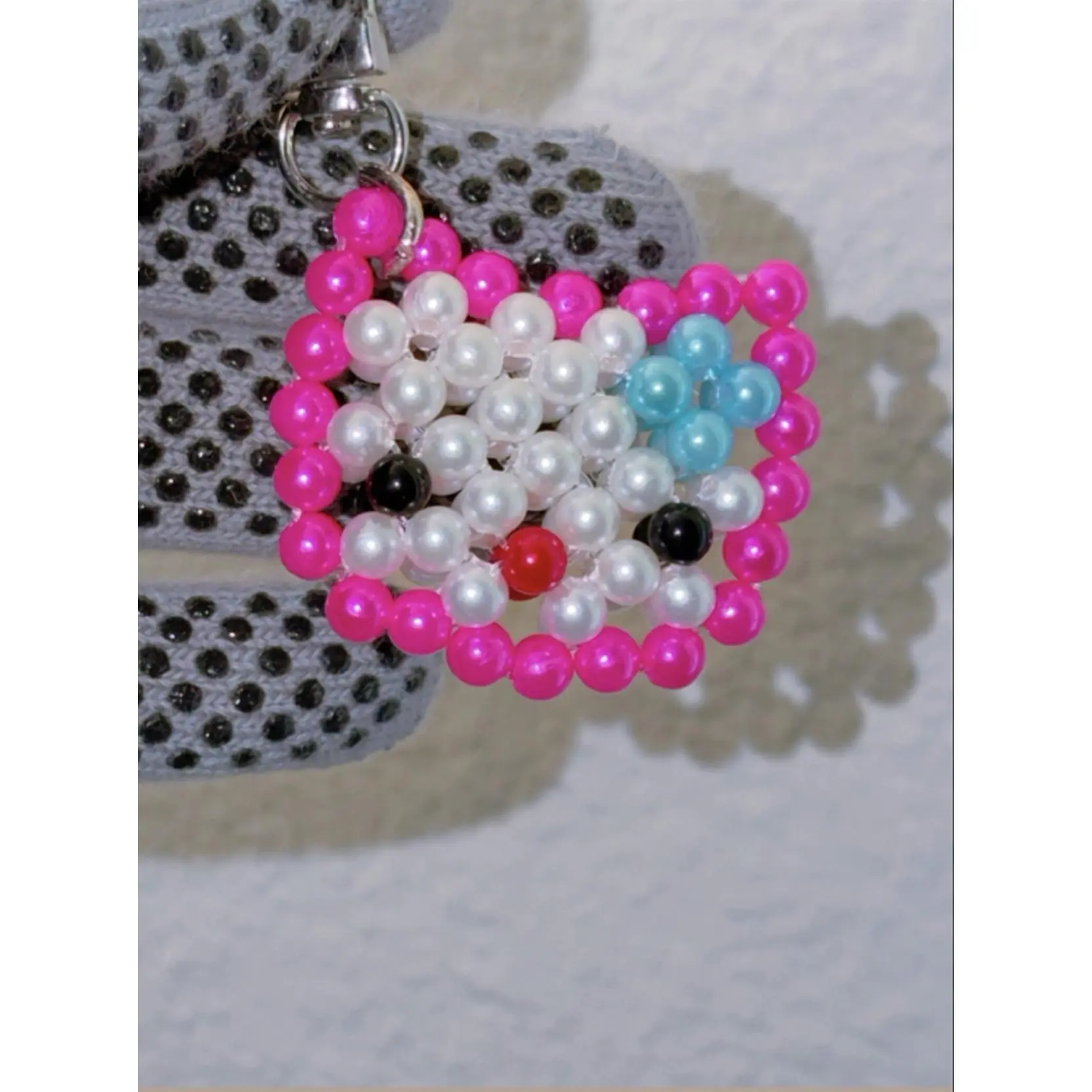 Handmade Beaded Hello Kitty Keychain