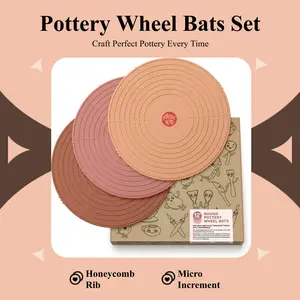 Pottery Head Pottery Bats for Pottery Wheel - Set of 3 Round 12" Pottery Wheel Bats with Guiding Lines - Clay Tools, Ceramic Tools & Pottery Wheel Accessories - Universal Pottery Bats for Throwing