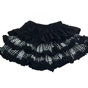 Deeptown Harajuku Gothic Mini Skirt Women Vintage Grunge Y2k Black Ruffle Skirts Punk 2000s High Waist Short Skirts Aesthetic