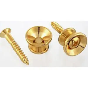 2 Gold Strap Buttons For Guitar 2 Gold Strap Buttons For Guitar