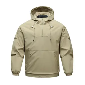 Men'S Casual Hooded Jacket – Lightweight Outdoor Streetwear Windbreaker Coats,Half-Zip Anorak Jacket Coat,Pullover Anorak,Windbreaker
