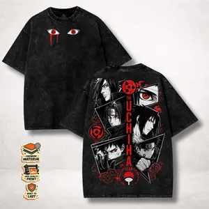 Fan Uchiha Clan Shirt, Itachi Sasuke Sharingan Washed Anime Tee, Akatsuki Manga Streetwear,Gift Gift For Him Bold edgy design for goth Harajuku streetwear lovers  Gift for Birthday Anniversary Holiday Christmas Halloween