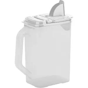 Kitchen Pantry Container - Easy Grip Handle for Mess Free Use - Flour and Sugar Storage Made Simple - 4 Quart White Lid