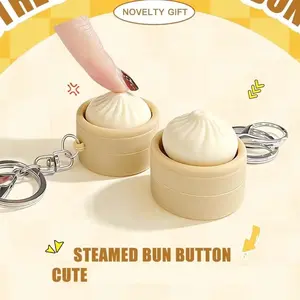 4-Piece Dumpling Keyboard Keychain Set, Crisp Sound, Creamy Texture, Stress Relief Key Chain, Perfect for Work Travel Home Adults