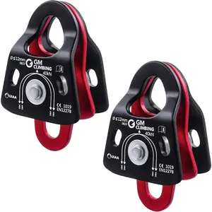 40kN Micro Double Pulley Prusik Minding Ball Bearing UIAA CE for Progress Capture System Rigging Hauling Rescue Arborist Tree Climbing