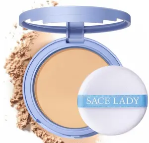 SACE LADY Face Powder Waterproof Sets Makeup, Controls Shine, Smooth Fine Lines for Flawless Lightweight Finish, Long Lasting Matte Compact Setting Powder Cosmetics Cruelty-free, 0.35oz (#02)