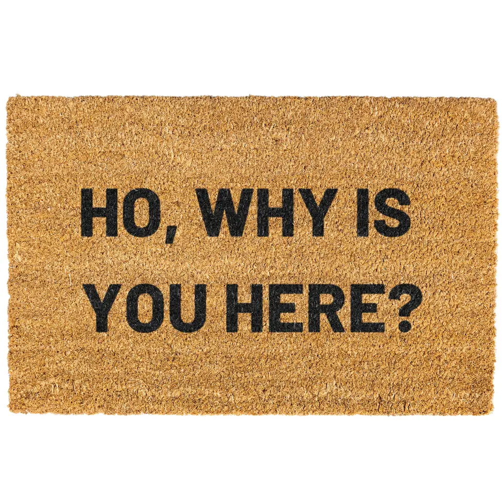 Ho why is you here Door mat, Funny, Decorative Mat, Who You Are, Welcome Mat, Funny Welcome Mat, Go Away Non-slip, Indoor, Outdoor, 10Merch