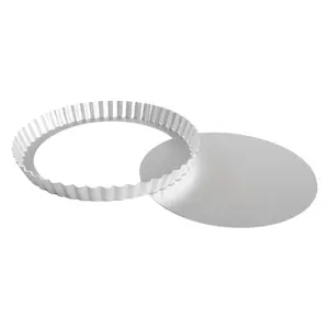 Fat Daddio's PFT-95 Round Fluted Tart Pan, 9.5 x 1 inch