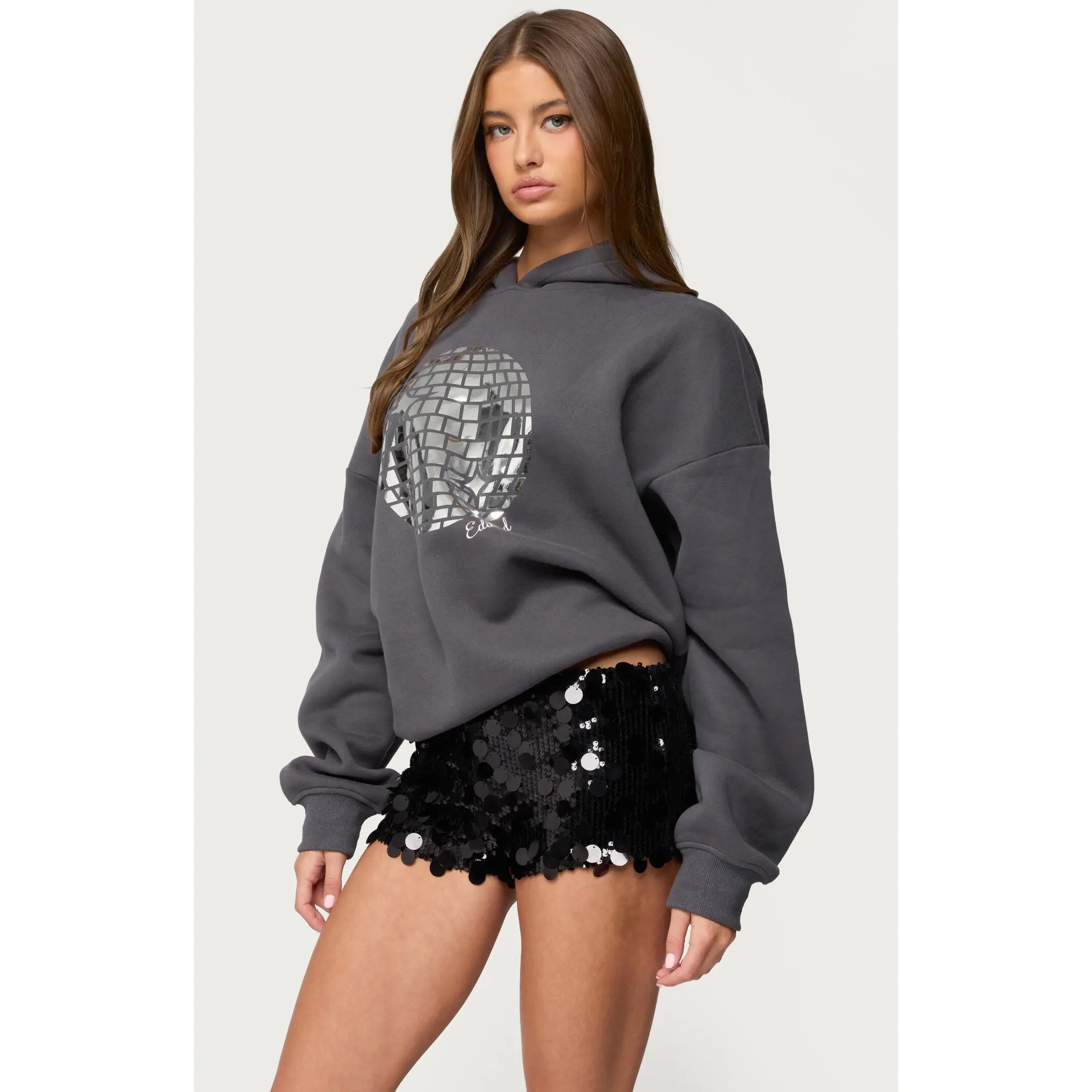 Edikted Women's Disco Ball Hoodie