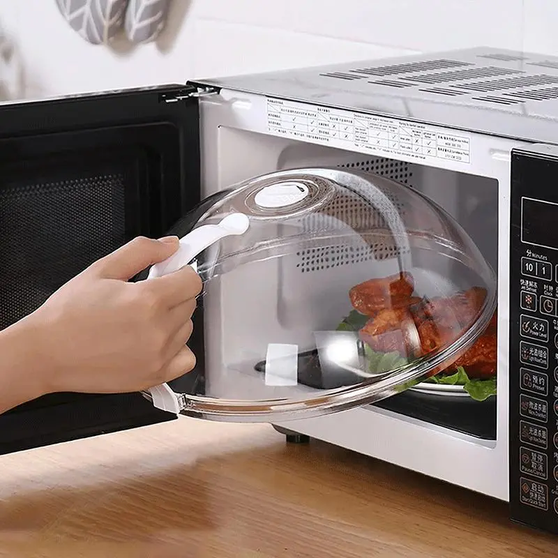 Round Microwave Oven Hanging Lid, Anti-Splash Oil-Proof Design, Efficient Heat Preservation & Sealing, Space-Saving Kitchen Accessory, Kitchen Cooking Accessories, Cooking Gadgets, Kitchenware