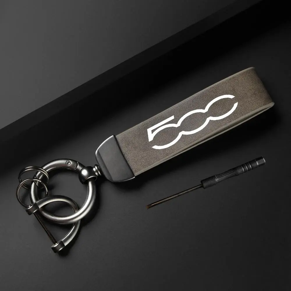 Car Keychain, Stylish Keychain for Fiat 500, Simple Design Car Interior Decoration Accessories, Car Accessories for Men & Women