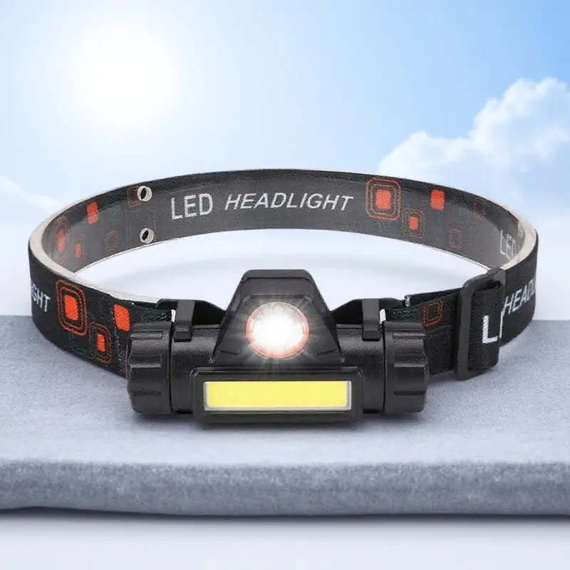 Bright USB Rechargeable Headlamp, Dual LED Light for Fishing, Camping & Hiking, Magnetic Hands-Free Work Light, Portable Outdoor Headlight, Waterproof Adjustable Headlight with Long Lasting Battery for Outdoor Activities