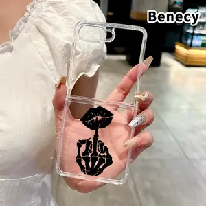 Skeletal Kiss Gesture Pattern Phone Case for Z Flip 7/6/5/4 Folding Phone Case with Central Axis Protection and Full Lens Coverage