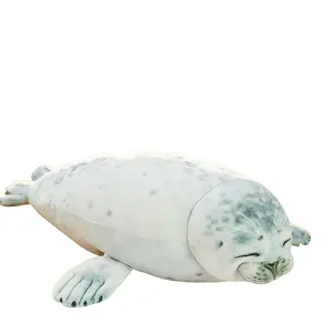 30cm-50cm Realistic Seal Pillow, Multi-Sized PP Cotton Filled Round Sofa Cushion, Soft Skin-Friendly Comfortable Cute Seal Pillow Gift, Huggable Stuffed Animal