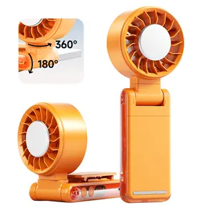 5-in-1 Portable Mini Fan with Cooling, 5 Wind Levels, Dual Axis Rotation, Clip/Stand/Hang Design, Handheld Personal Fan for Travel, Office, Camping, Summer