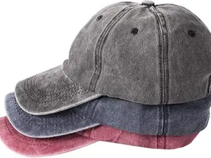3 Packs Washed-Cotton Plain Baseball Caps - Vintage, Adjustable, Unstructured Dad Hats for Men, Women's Gifts