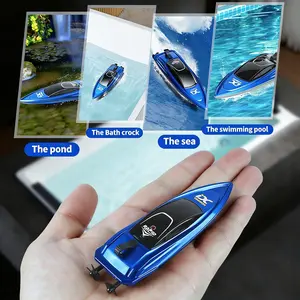 Racing Boat Mini RC Boats 2.4G High Speed Racing Boat 4CH Remote Control w/ LED Light Toy 2w